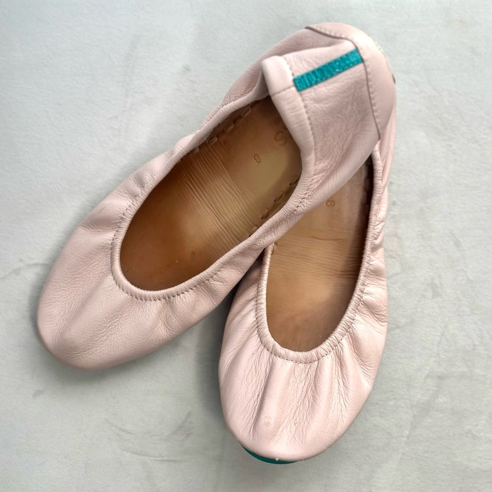 Tieks Blush Nude/Pink Leather Ballet Flats Size 8 | Foldable Designer Flats